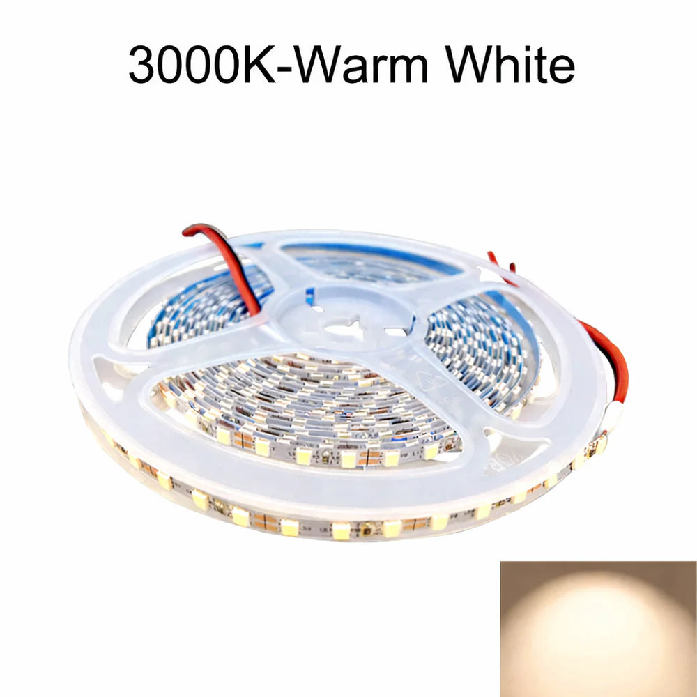 DC12V SMD2835 Single Color LED Strip Light | 5M | 120 LEDs/m | 4mm PCB | High Brightness Low Voltage LED Tape | Warm White / Natural White / Cool White | for Mirror, Kitchen Cabinet, Bedroom