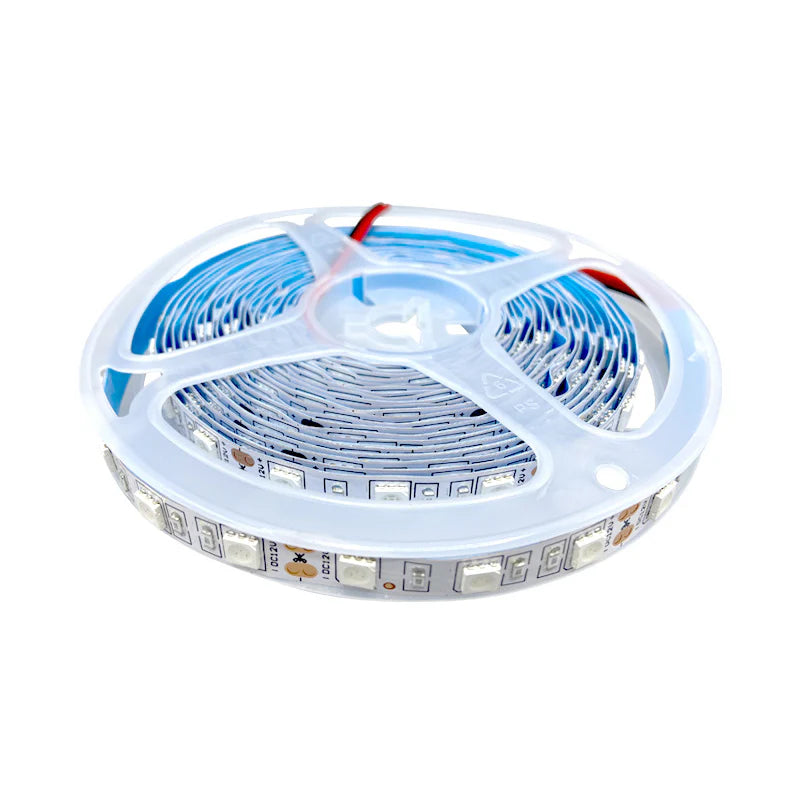 SMD5050 Single Color LED Strip Light | 5M | DC 12V | 60 LEDs/m | 10mm PCB | High Brightness Low Voltage LED Tape | IP00 / IP67 | Red / Green / Blue / Yellow / Pink