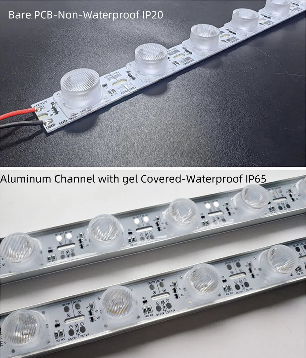 LightingWill 1M DC12V High Brightness Rigid LED Strip Light – 22W | SMD3030 18LEDs/M | 25mm PCB | Warm White / Natural White / Daylight White / Cool White | IP00 / IP65 | for Side-Emitting Light Box | 10 / 50PCS