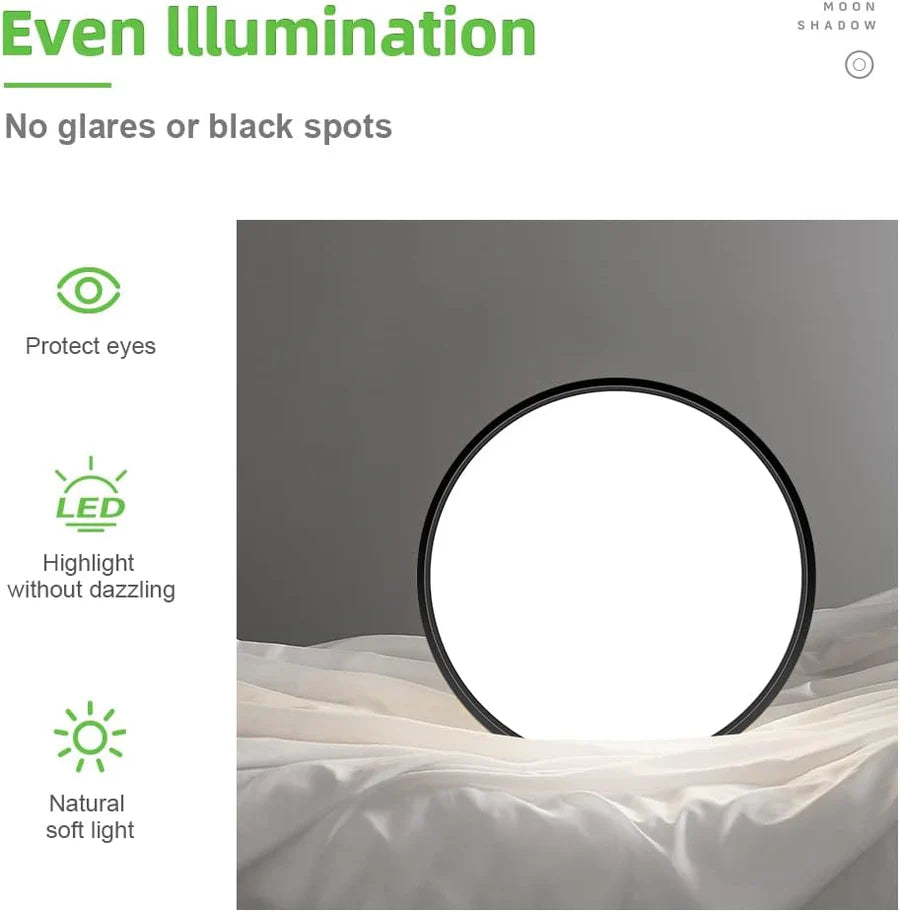 9 Inch 18W White / Black Round Ceiling Light – AC  220–240V | 3000K / 4500K / 5000K / 6500K | Flush Mount Ceiling Light for Modern Home Lighting | 1-Pack – Local Stock (UK)