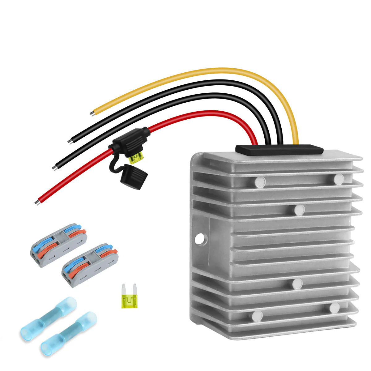 LightingWill DC 36V/48V to 12V 10A/15A/20A/30A Voltage Converter Step Down Regulator Buck Power Converter, IP68 Waterproof Transformer with Fuse and Quick Connect Terminal for Golf Cart