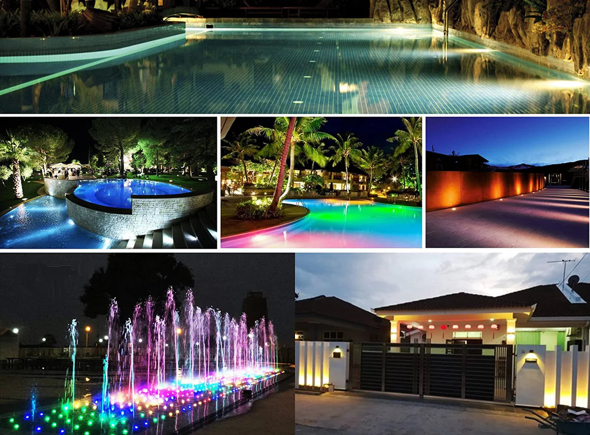 3W 3-LED Underwater Pool Lights – DC 12V / 24V Low Voltage | 3W | Stainless Steel & Aluminum Submersible Lights | IP68 Waterproof | Red / Green / Blue / 3000K / 4000K / 6000K for Pool, Fountain & Pond Lighting |  8 / 10-Pack