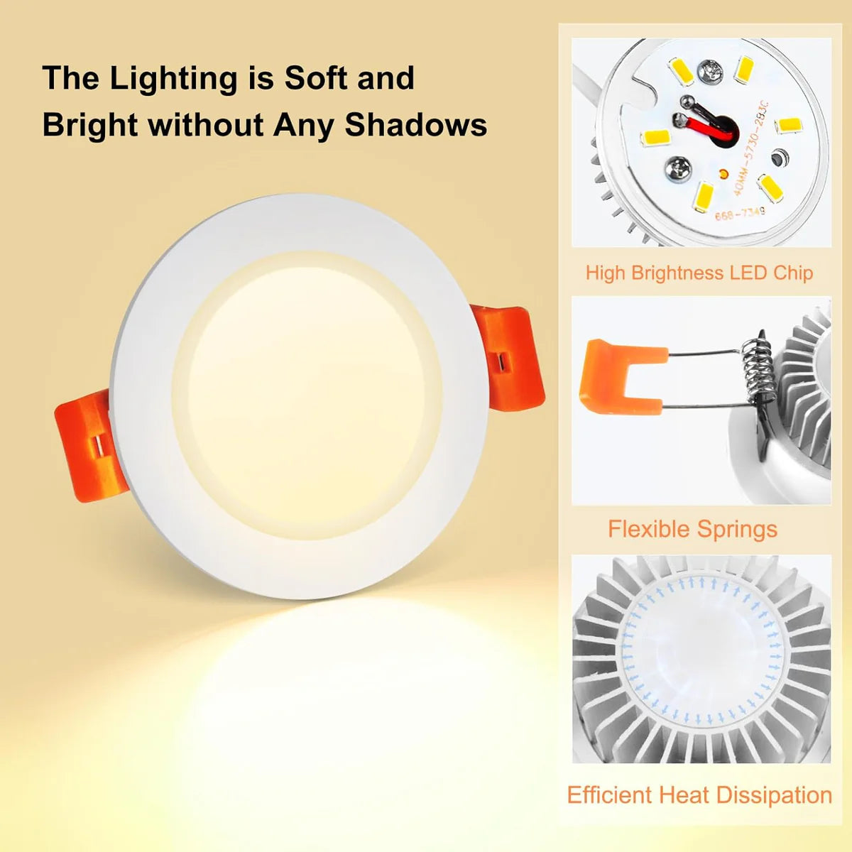 ECO-1 Series Frosted LED Downlight – White Housing – TRIAC Dimmable – 3W/5W/7W/9W – 4-Pack/8-Pack/10-Pack/12-Pack/20-Pack/32-Pack – 2700K–6000K – 100–130V / 200–240V