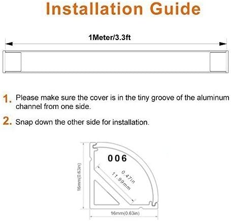 LightingWill 5-Pack V-Shape LED Aluminum Channel System 3.3ft/1M Anodized Black Corner Mount Extrusion for <12mm Width SMD3528 5050 LED Strips with Milky White Cover, End Caps, Clips V02B5