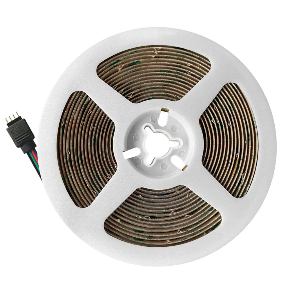 RGB COB LED Strip Light 12V/24V 576/840LEDs/M, 10mm Flexible Dot-Free LED Tape, Non-Waterproof, RGB Color Changing for Cabinet Kitchen & Office Lighting, 5M/10M Pack / Complete Kit