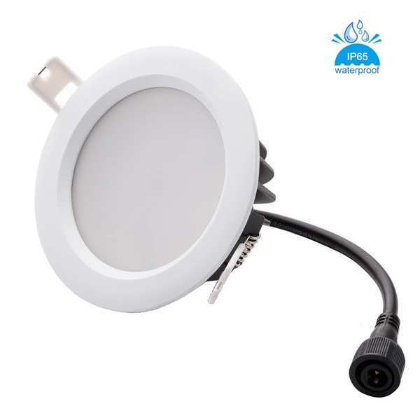 FX Waterproof Downlight – FX-2 Series IP65 LED Ceiling Downlight | 5W / 7W / 12W / 15W | CRI 80+ | AC100–240V | Damp & Wet Location Rated for Shower, Sauna & Outdoor Lighting | White Housing | 4 / 10 Pack | Non-Dimmable