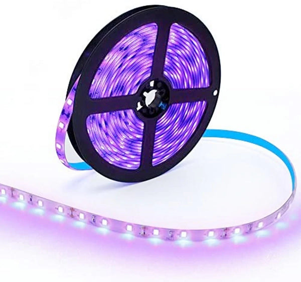 365–370nm UV LED Strip Light | SMD2835 / SMD5050 | 30/60/120/240 LEDs/m | DC12V | Non-Waterproof | Not Include Power Supply | For Fluorescent, Display & Decorative Lighting