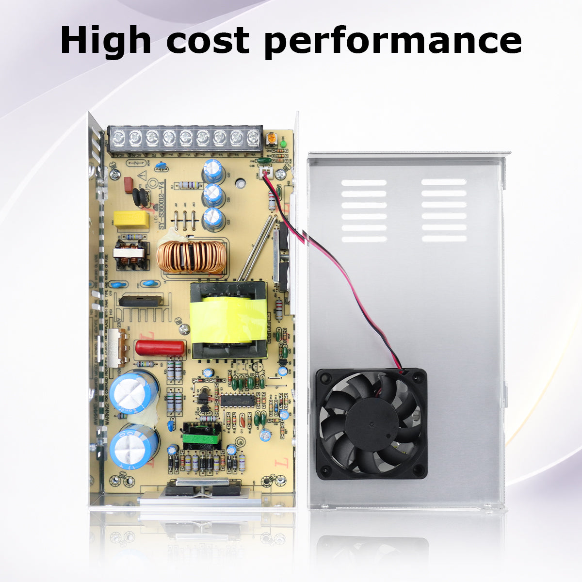 DC 24V LED Switching Power Supply 350W–600W, AC 110/220V Input, High Power LED Driver Transformer, Cooling Fan Metal Case, CE/FCC/RoHS Certified