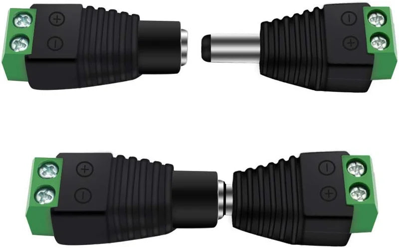 LightingWill DC Power Jack Adapter 2.1x5.5mm Barrel Connector, LED Strip Power Adapter Male Female Male+Female Plug Connector, Bulk 500pcs MOQ Factory Direct