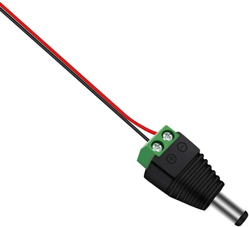 LightingWill DC Power Jack Adapter 2.1x5.5mm Barrel Connector, LED Strip Power Adapter Male Female Male+Female Plug Connector for LED Light Strip, Local Stock US UK