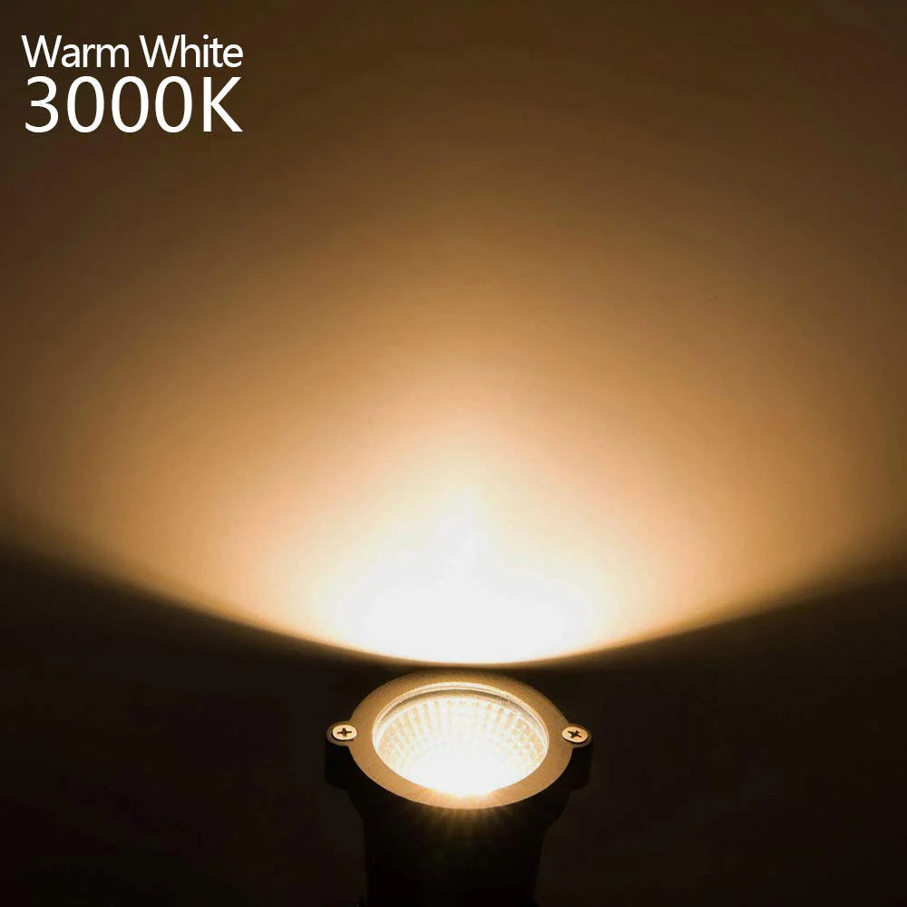 LightingWill 3W Low Voltage Inground LED Spotlight – DC 12V / 24V | 6-Pack | Warm White | IP67 Waterproof | Outdoor Landscape & Path Lighting | for Driveway, Deck, Step & Garden Lighting