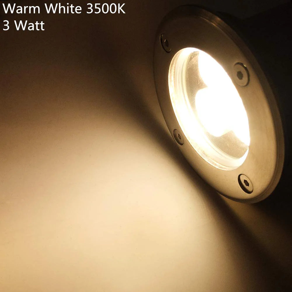 LightingWill 3W Low Voltage Inground LED Spotlight – DC 12V / 24V | 6-Pack | Warm White | IP67 Waterproof | Outdoor Landscape & Path Lighting | for Driveway, Deck, Step & Garden Lighting