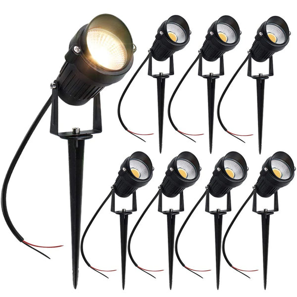 LightingWill 5W Low Voltage LED Landscape Light – DC 12V | 4 / 8-Pack | 3000K Warm White | IP65 Waterproof | Outdoor Lights for Yard Garden Pathway