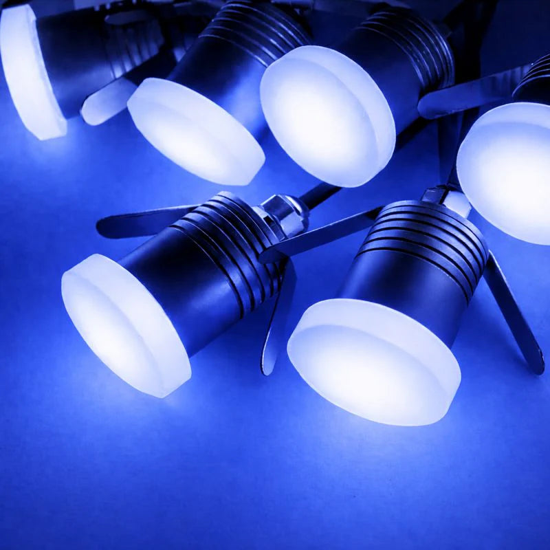 8/10-Pack Moonlight LED Step Lights – 3000K / 4000K / 6000K & Red / Green / Blue | 1W | DC12–24V | IP65 Waterproof Anti-Glare Inground & Wall Lights