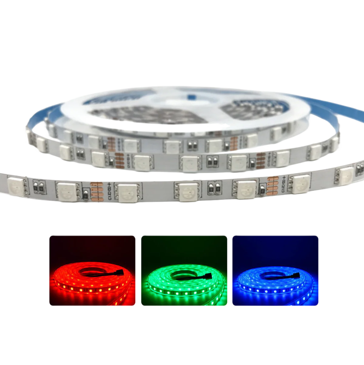 LightingWill 6MM Wide SMD5050 RGB LED Strip Light - DC12V | 60 LEDs/M | 6mm PCB | Non-Waterproof | 5/50M | for Mirror, Kitchen Cabinet, Bedroom