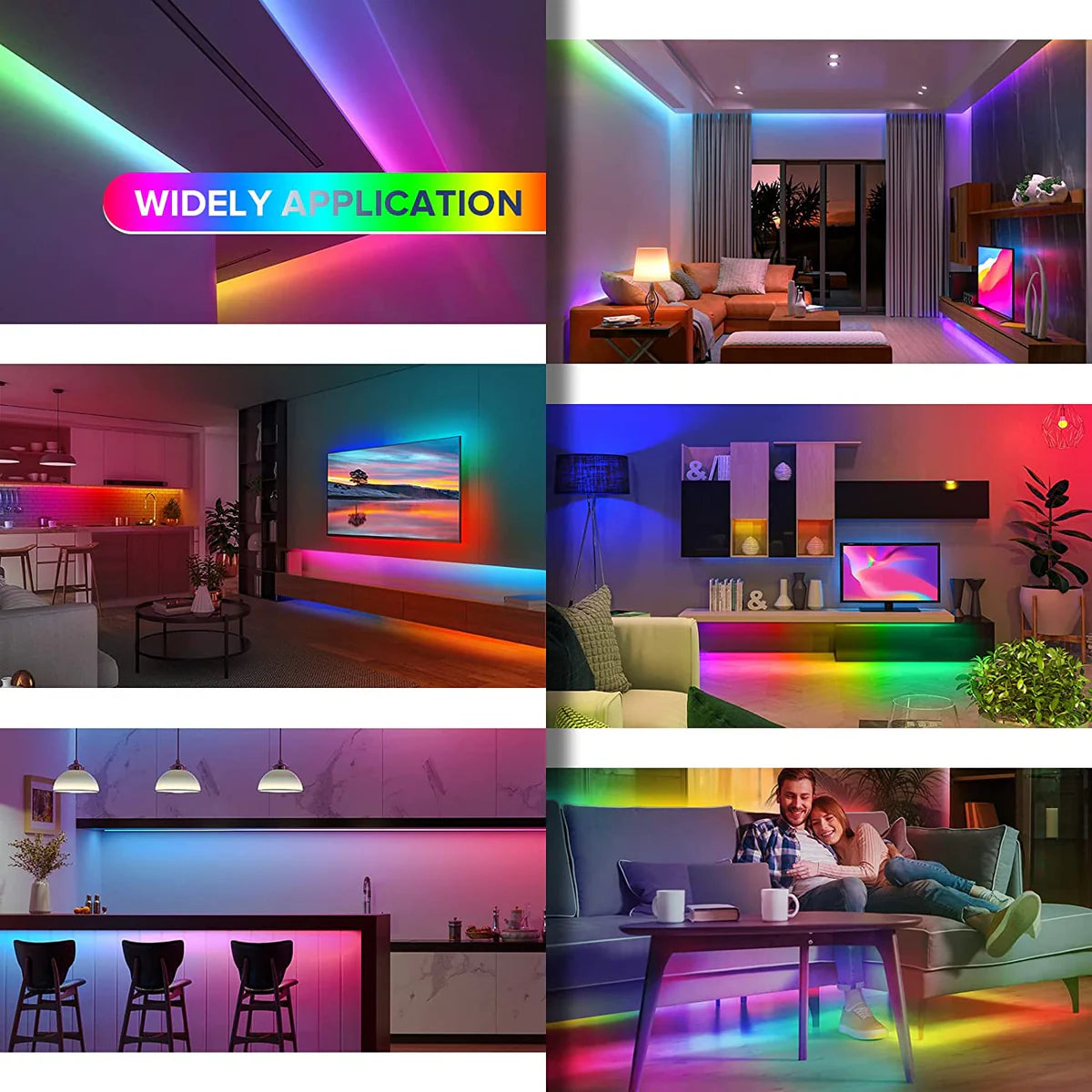 RGBIC Addressable COB LED Strip Light 12V/24V 576/720LEDs/M, 10mm Flexible Dot-Free LED Tape, Non-Waterproof, Dream Color SP for Cabinet Kitchen & Office Lighting, 5M/10M Pack / Complete Kit