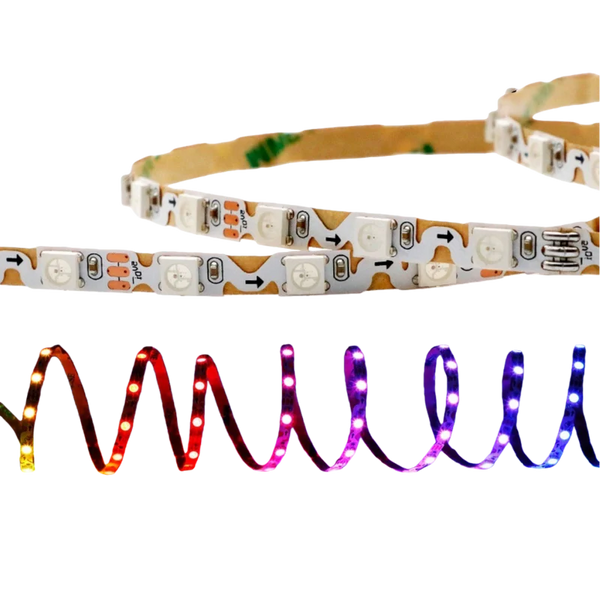 LightingWill S Shape RGBIC LED Strip Light DC5V 12V 6mm PCB Individually Addressable 60 LEDs/m Non Waterproof Flowing LED Strip for Party Decoration DIY Lighting 5M 50M