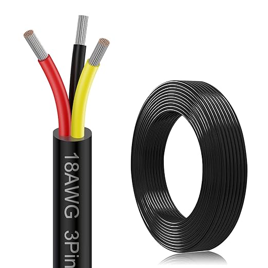 18/20/22 Gauge Electrical Wire 3/4/5/8 Conductor,18/ 20/22 AWG 32.8FT/50FT/100FT PVC Stranded,20/8 & 22/8 & 18/5 & 20/4 & 18/3 & 20/3 & 22/3Low Voltage LED Cable, Flexible Extension Power Cord, Tinned Copper Cable Hookup Wire