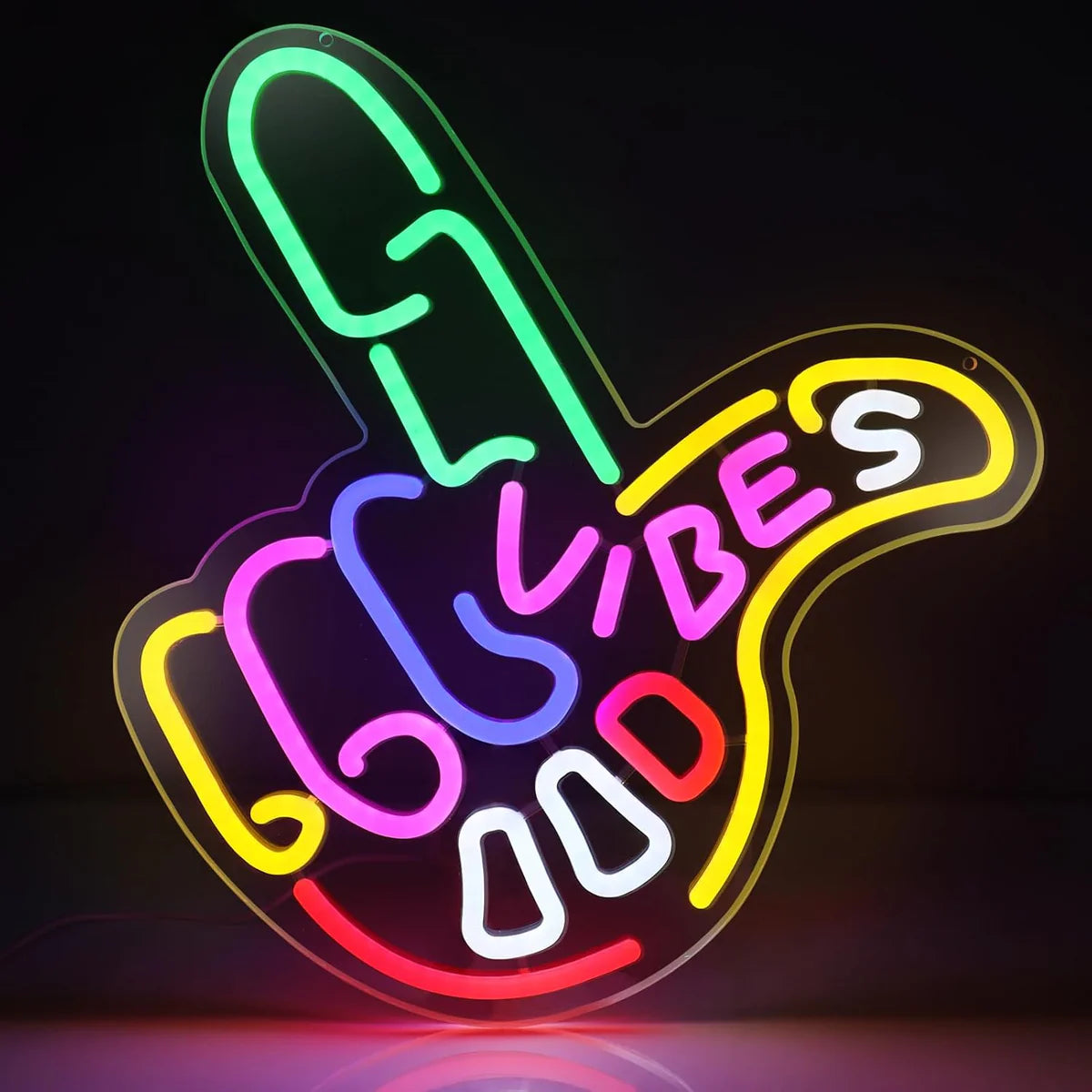LED Neon Signs – Cool Hand Sign 14×13 Inch USB Neon Light Wall Decor Hanging Ideal Bedroom Dorm Lounge Party