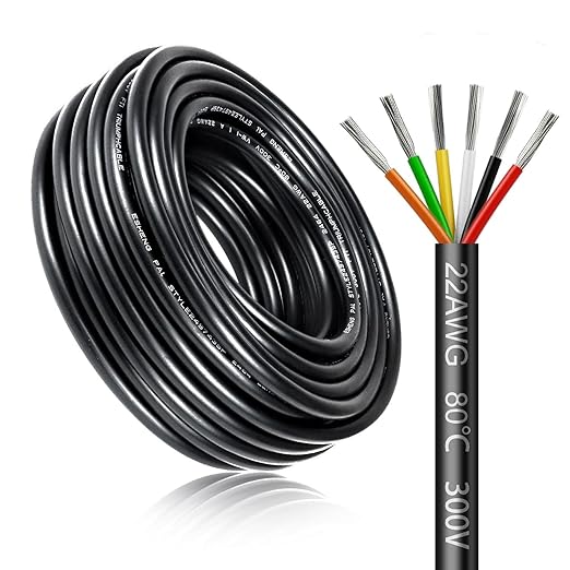 5 10 20 30 Metres 14 22 AWG 3 x 2.0 4 x 2.0 6 x 0.3 6 x 2.0 mm² Electric Cable 6 Core Cable 5V 12V 24V 300V Power Cable Tinned Cable Flexible Soft Low Impedance High Temperature Resistance Extension Cable