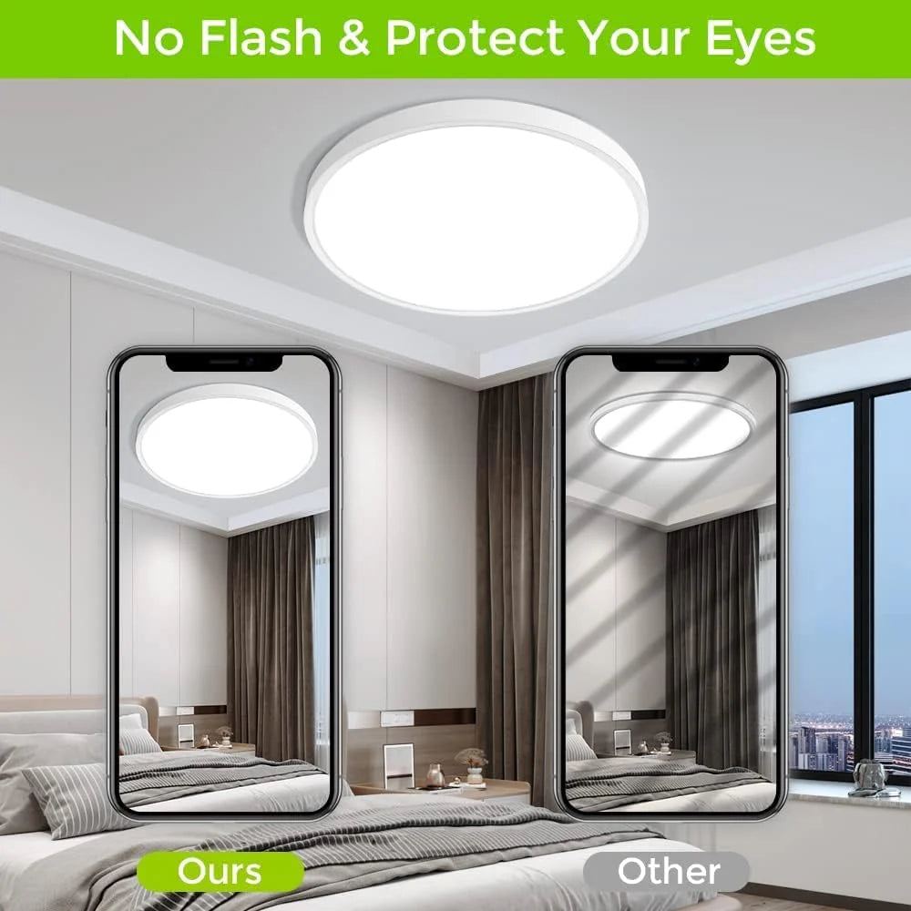 12 Inch Round 24W White LED Ceiling Light, 3000K / 4500K / 5000K / 6500K Flush Mount Ceiling Light Local Stock (US/UK/DE)