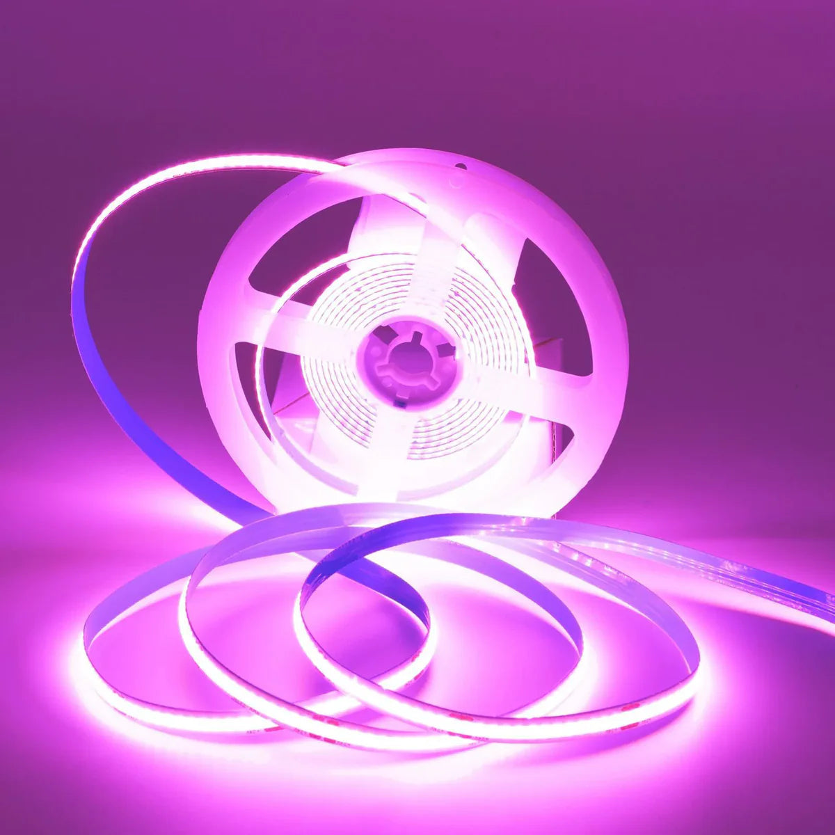 COB LED Strip Light 12V/24V 384LEDs/M, 5mm Flexible Dot-Free LED Tape, CRI90+ Non-Waterproof, 3000K / 4000K / 6500K / Red / Blue / Green / Pink / Yellow for Cabinet Kitchen Lighting, 5M/10M Pack