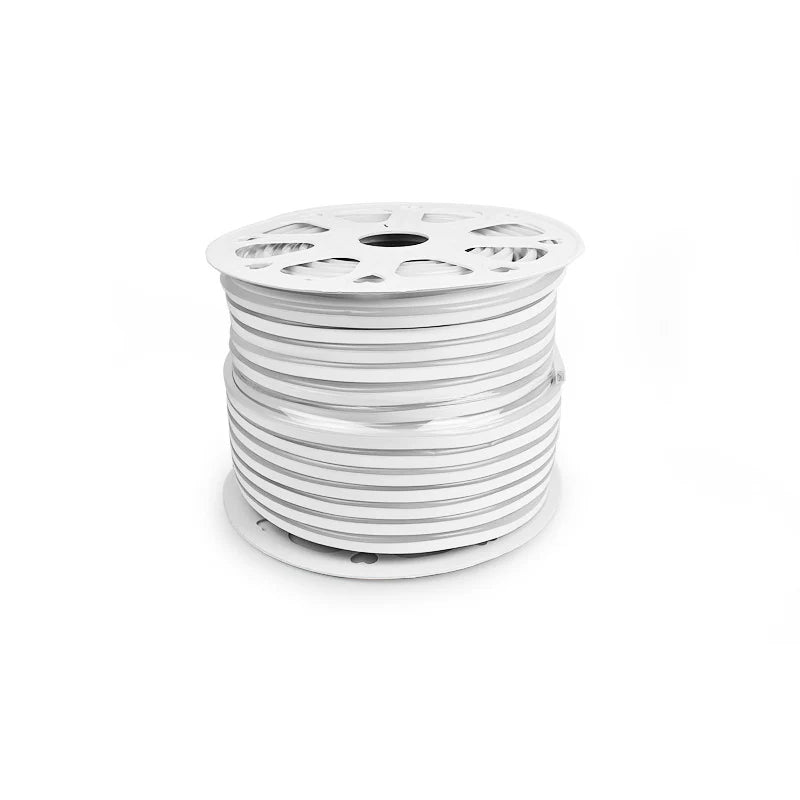 LightingWill 8x16mm SMD2835 120LEDs/m High Voltage Single Color LED Neon Rope Light AC110V/220V, IP65 Waterproof Flexible Neon Strip with Power Plug, Cuttable for Indoor and Outdoor Decoration, 10/50M