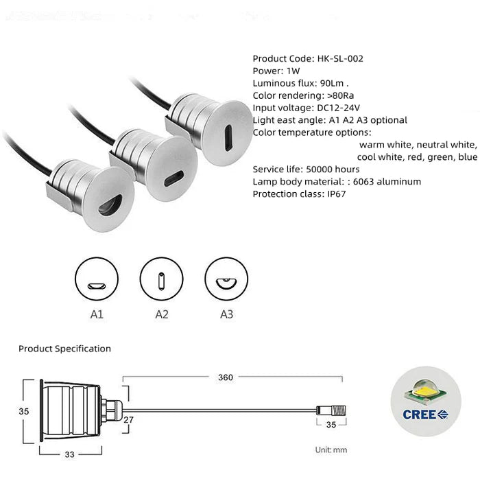 8/10-Pack Low Voltage Dimmable LED Wall Corner Lights – 3000K / 4000K / 6000K | A1 / A2 / A3 Beam Options | DC 12–24V | IP67 Waterproof Stainless Steel Deck & Stair Lights