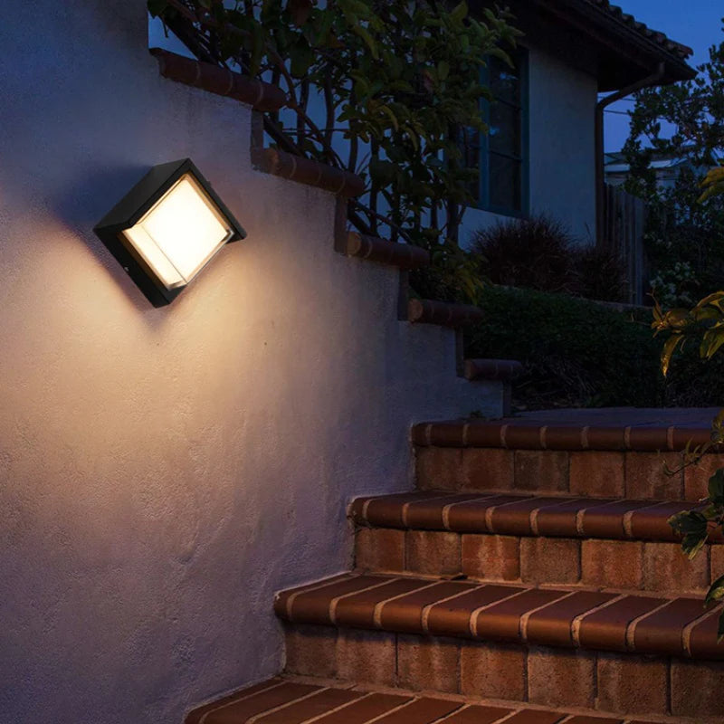 LightingWill LED Wall Light 18W Outdoor Waterproof Wall Sconce 3000K 4000K 6000K Black Diamond Angle Up Down Wall Light IP65 Aluminum Porch Garden Balcony Indoor 2 Pack