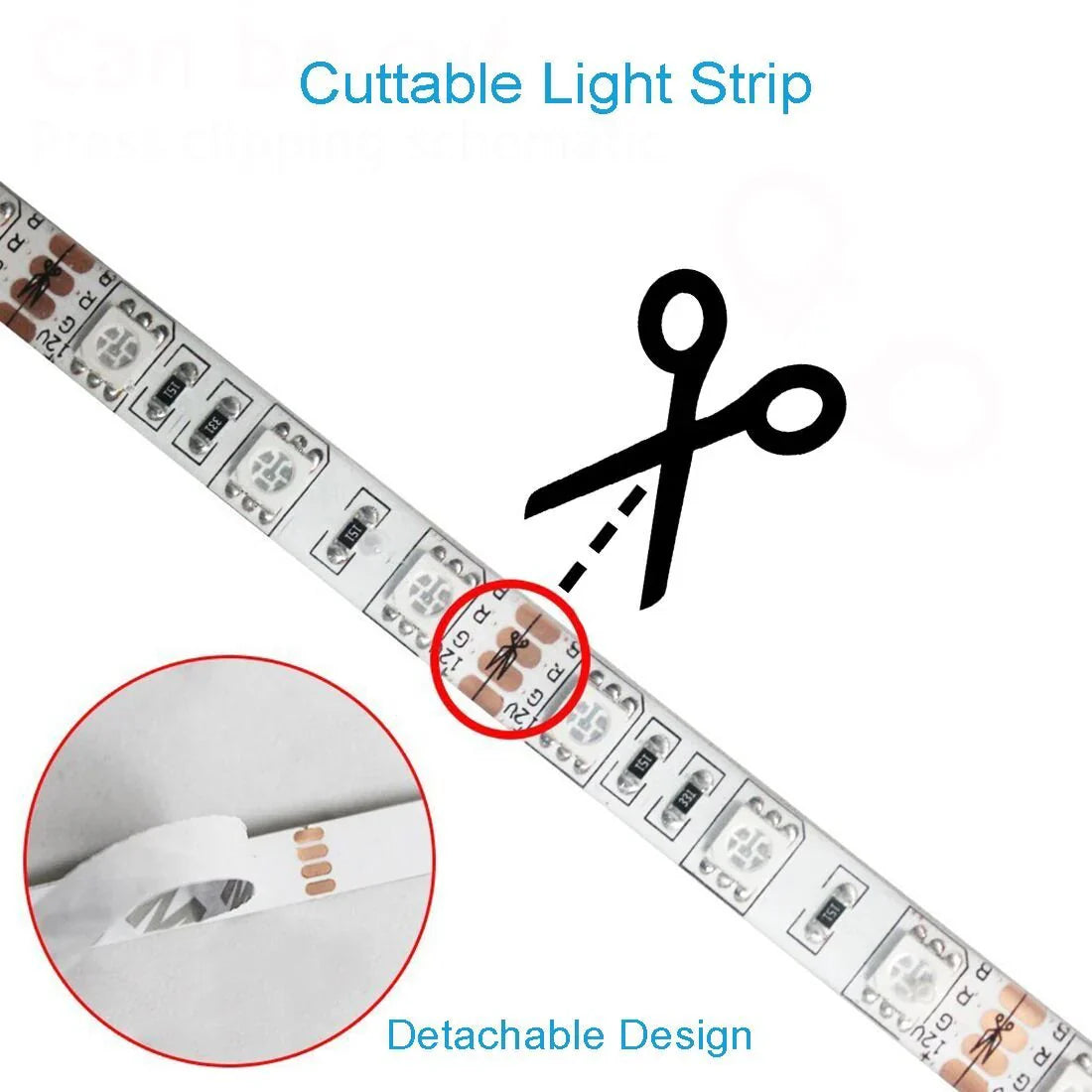 LightingWill Smart WIFI SMD5050 150LEDs RGB LED Strip Light Kit - DC12V | 30 LEDs/M | 10mm PCB | IP00 / IP65 | 5M /10M | RGB Color Changing LED Strip Lights with Alexa, Google Assistant | App Control & 24 Keys Controller + Power Supply | 5/10M