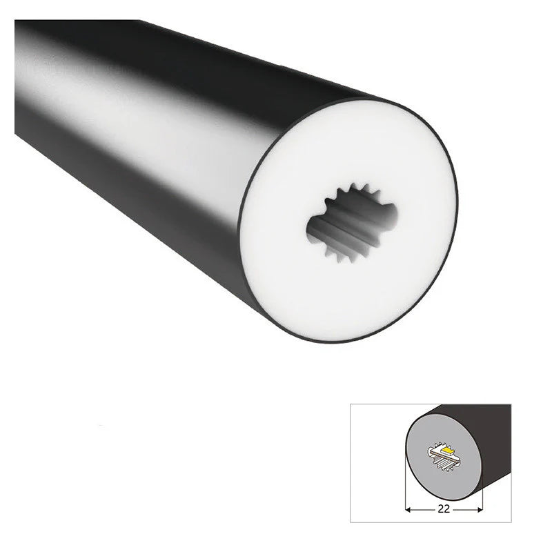 S 360E Series ⏀22mm 360 Emitting LED Neon Housing 8mm PCB Width S22D Architectural Neon Housing IP67 Waterproof 16.4FT 5M Standard Install Club Decorative Lighting