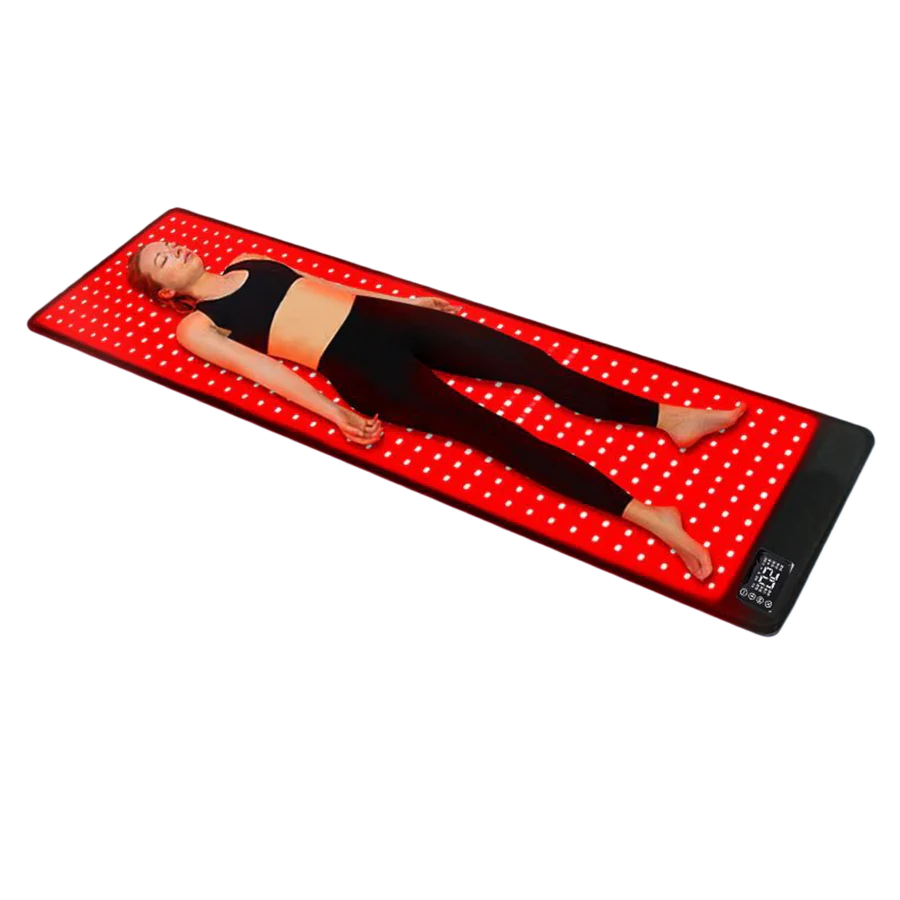 Infrared Therapy Heating Blanket & Mat – 6 Options Light 660nm & IR 850nm Remote Control Transparent Film Vibration Massage 8 Modes & 20 Intensity Levels Sleeping Yoga & Body Relaxation US EU UK AU Plug