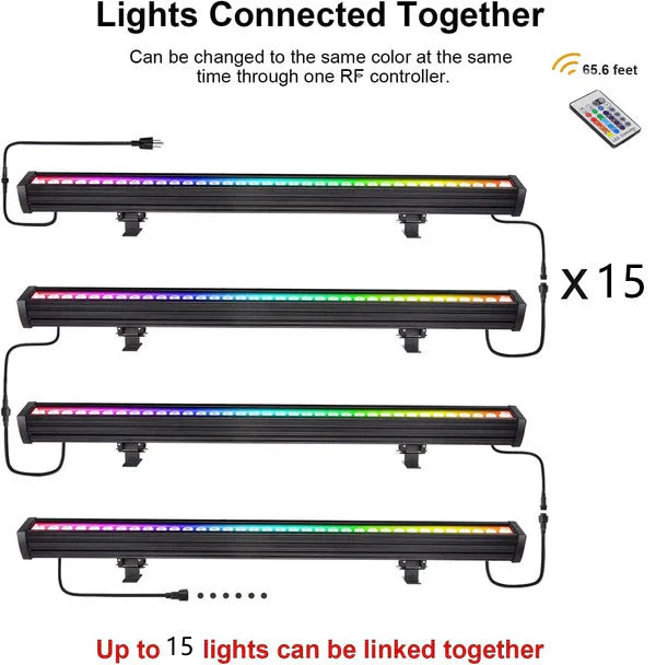LightingWill Linkable 5056 Linear Smart RGBCW LED Wall Washer – AC85-265V | 60W | Waterproof Color Changing Wall Wash Light | RF Remote/APP Control | for Indoor & Outdoor Architectural Lighting