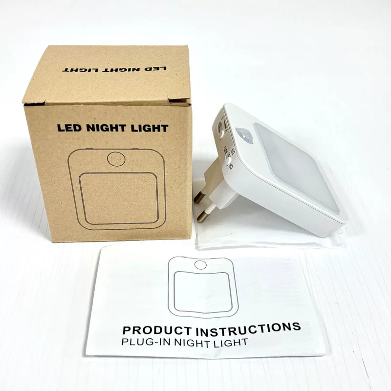 LightingWill Plug in LED Motion Sensor Night Light US EU Plug PIR Motion Activated Warm White Daylight White Night Light for Bedroom Bathroom Kitchen Hallway Stairway 2 4 10 Pack