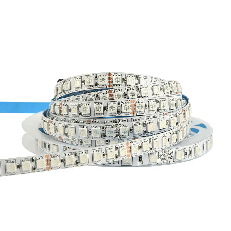 LightingWill 6MM Wide SMD5050 RGB LED Strip Light - DC12V | 60 LEDs/M | 6mm PCB | Non-Waterproof | 5/50M | for Mirror, Kitchen Cabinet, Bedroom