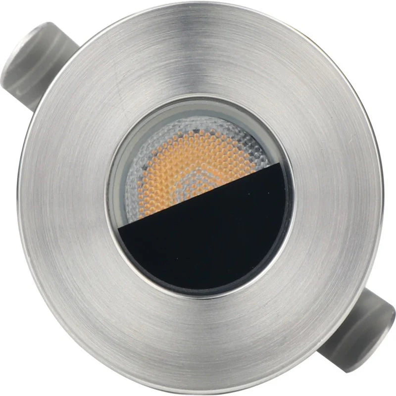 8/10-Pack Low Voltage LED Step Lights – 45° Beam Angle | 1W / 3W | 3000K / 4000K / 6000K Optional | DC12–24V | IP67 Waterproof Stainless Steel Inground Lights with Anti-glare Half Moon Lens for Deck, Pathway & Stair Lighting