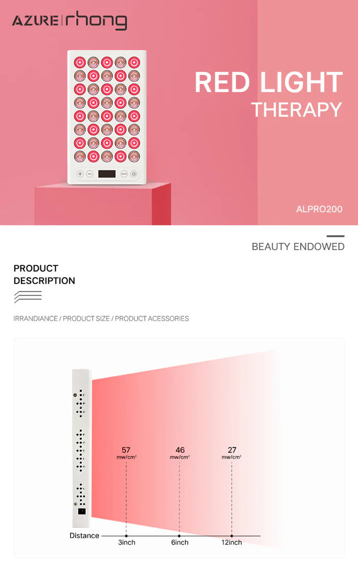 50W Desktop Infrared Therapy Lamp – 40 LEDs | Button / Touch Control | Red Light 660nm & IR 850nm | Dimmable Timer | AC100–240V | Desktop Stand Design | for Skin Care | Hanging Rope & Goggles Included | US / EU / UK / AU Plug