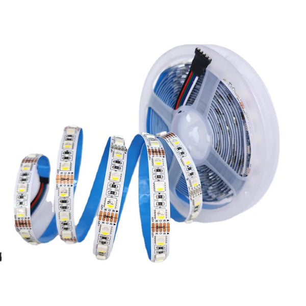 LightingWill DC12V RGBW/RGBWW LED Strip Light, 12mm PCB 4-in-1 SMD5050 60 LEDs/m, Non-Waterproof Flexible LED Tape Light for Mirror Kitchen Cabinet Bedroom, 5m 50m
