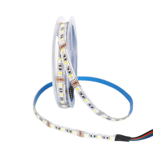 LightingWill DC24V RGBW/RGBWW LED Strip Light, 12mm PCB 4-in-1 SMD5050 60 LEDs/m, Non-Waterproof Flexible LED Tape Light for Mirror Kitchen Cabinet Bedroom, 5m 50m