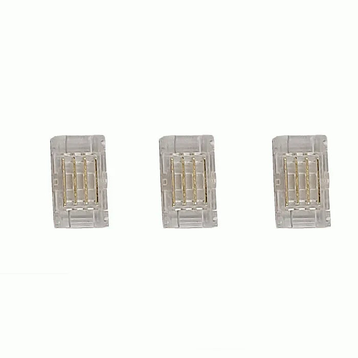 LightingWill LED Strip Connector 10mm 4Pin Transparent Solderless Clips, LED Light Strip Connector Strip to Wire Strip to Strip Female Plug Connector for RGB Strip, Local Stock US UK