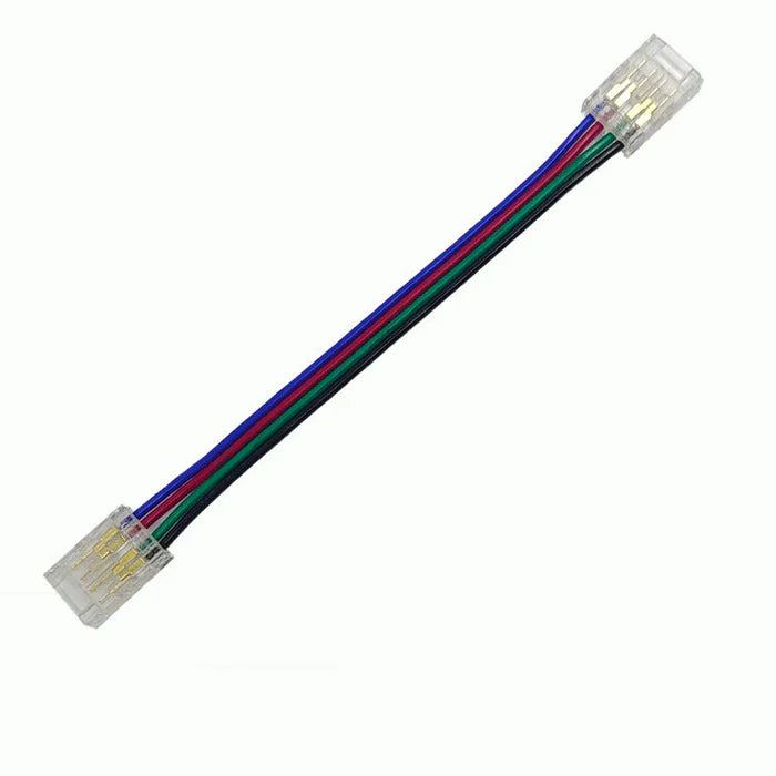 LightingWill LED Strip Connector 10mm 4Pin Transparent Solderless Clips, LED Light Strip Connector Strip to Wire Strip to Strip Female Plug Connector for RGB Strip, Local Stock US UK