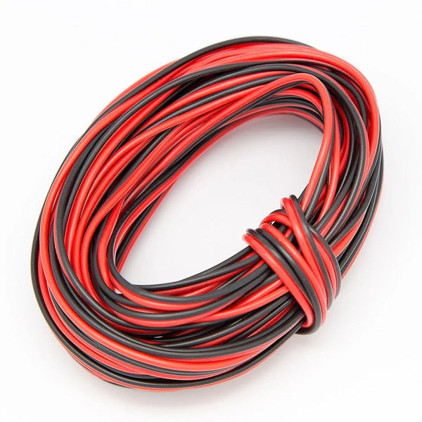 22Guage Red&Black LED Strip Extension Cable, 2pin 2 Color Stand Wire Bonded Flat Cable for SMD5050 3528 5630 2538 Single Color, 20m/50m