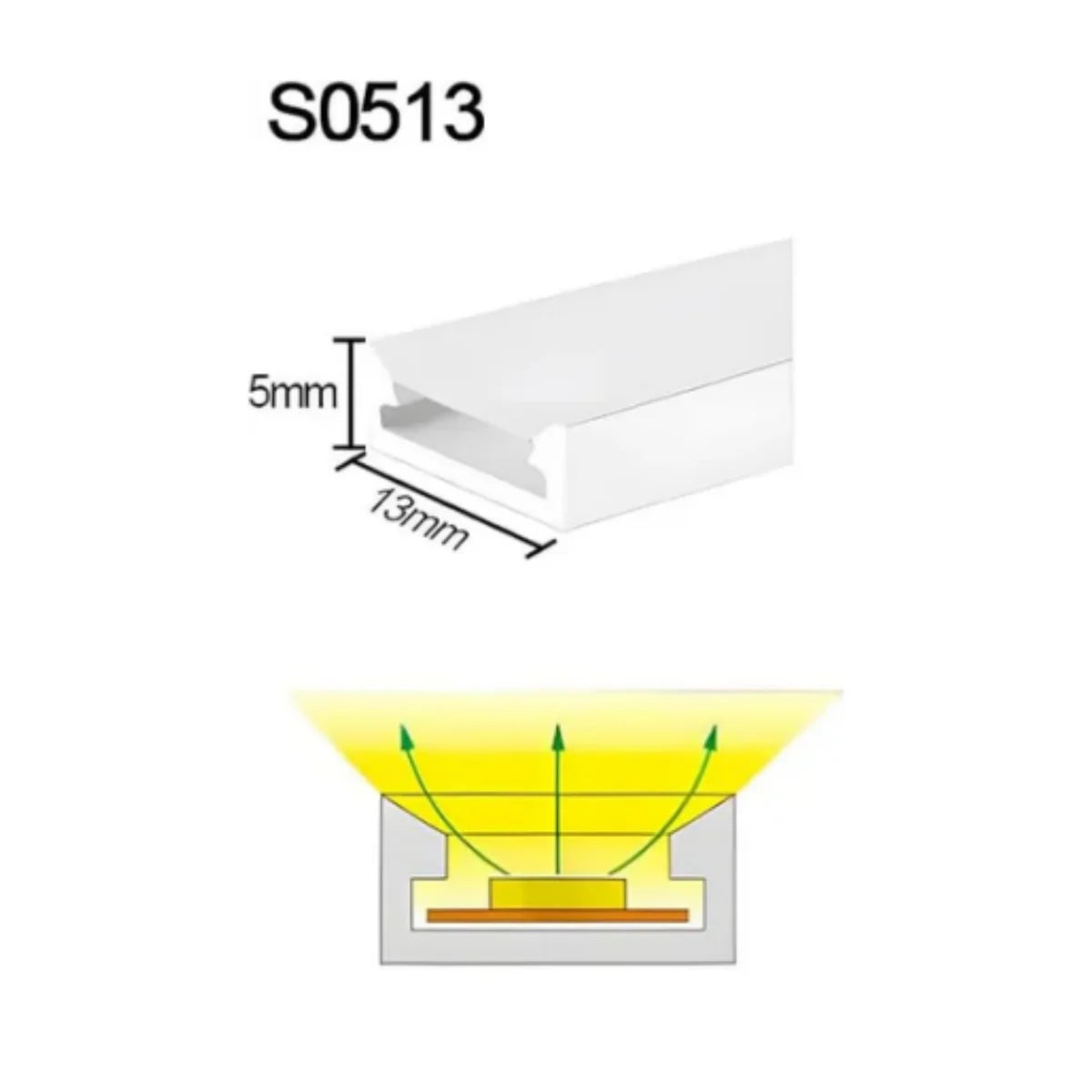 S TE Series 5×13mm Top Emitting LED Neon Housing 10mm PCB Width S0513 Silicone Neon Profile IP67 Waterproof 16.4FT 5M Standard Install Bedroom Mirror Accent Lighting Local Stock US UK DE