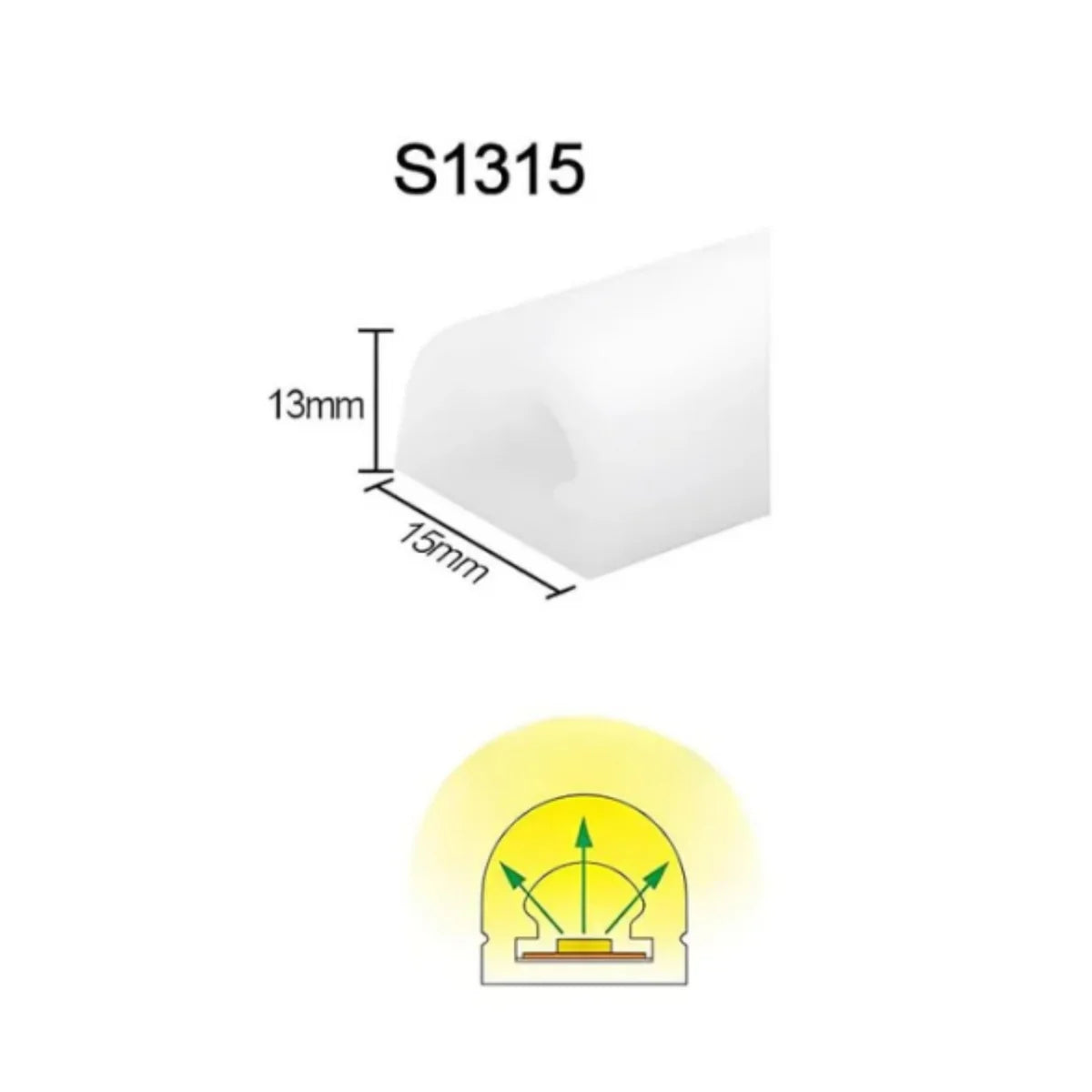 S TE Series 13×15mm Top Emitting LED Neon Housing 10mm PCB Width S1315 Architectural Neon Housing IP67 Waterproof 16.4ft 5M Standard Install Bar Counter Accent Lighting Local Stock US UK DE