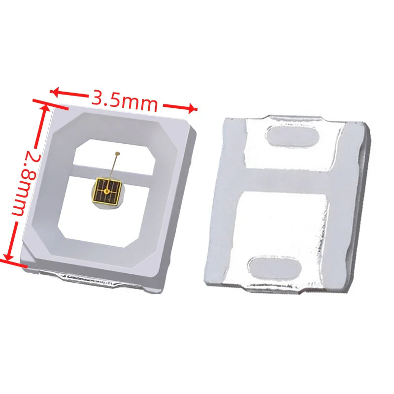 660–670nm Red LED Emitters – Deep Red LED Chips for Photobiomodulation & Plant Growth | Pack of 1000 / 4000 | 0.2W / 0.5W | Gold Wire | SMD2835 / SMD5050