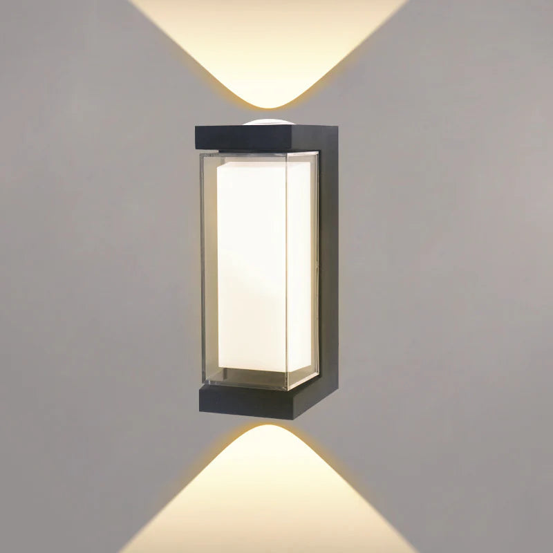 LightingWill LED Wall Light 7W Outdoor Waterproof Wall Sconce 3000K 6500K Square Round Up Down Wall Light IP65 Plastic Porch Garden Balcony Indoor 4 Pack