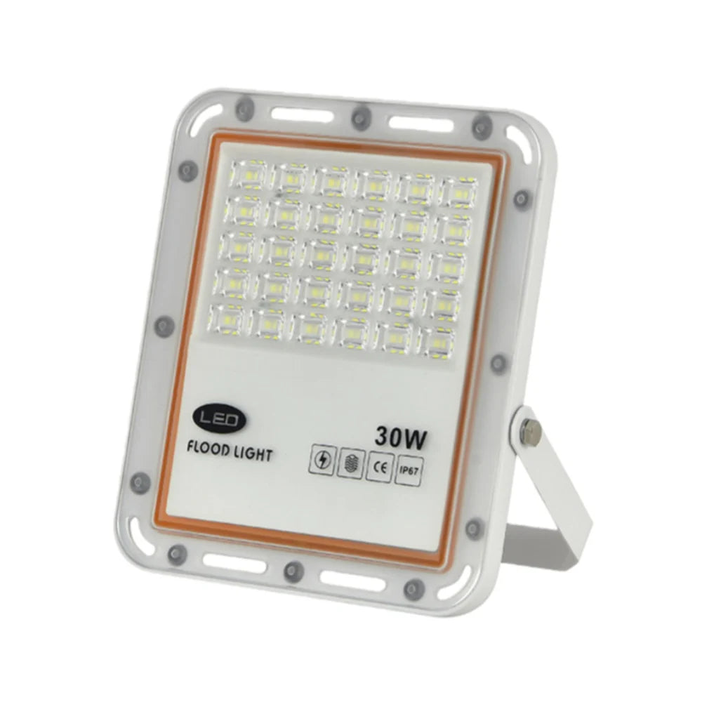 LightingWill FL-P Series LED Flood Light Outdoor 30W-400W IP67 SMD2835 High Brightness Floodlight 100-110LM/W Aluminum White Housing Hardwired Warm White Cool White 2/10-Pack
