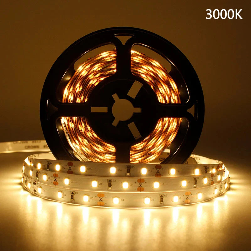 LightingWill DC24V SMD2835 Full Spectrum LED Strip Light 120LEDs/m 600 LEDs 16W/m, CRI 97+ High Density LED Ribbon 2700K–6500K, 8mm PCB IP00/IP67 for Indoor Cabinet and Bedroom Lighting, 5/50M