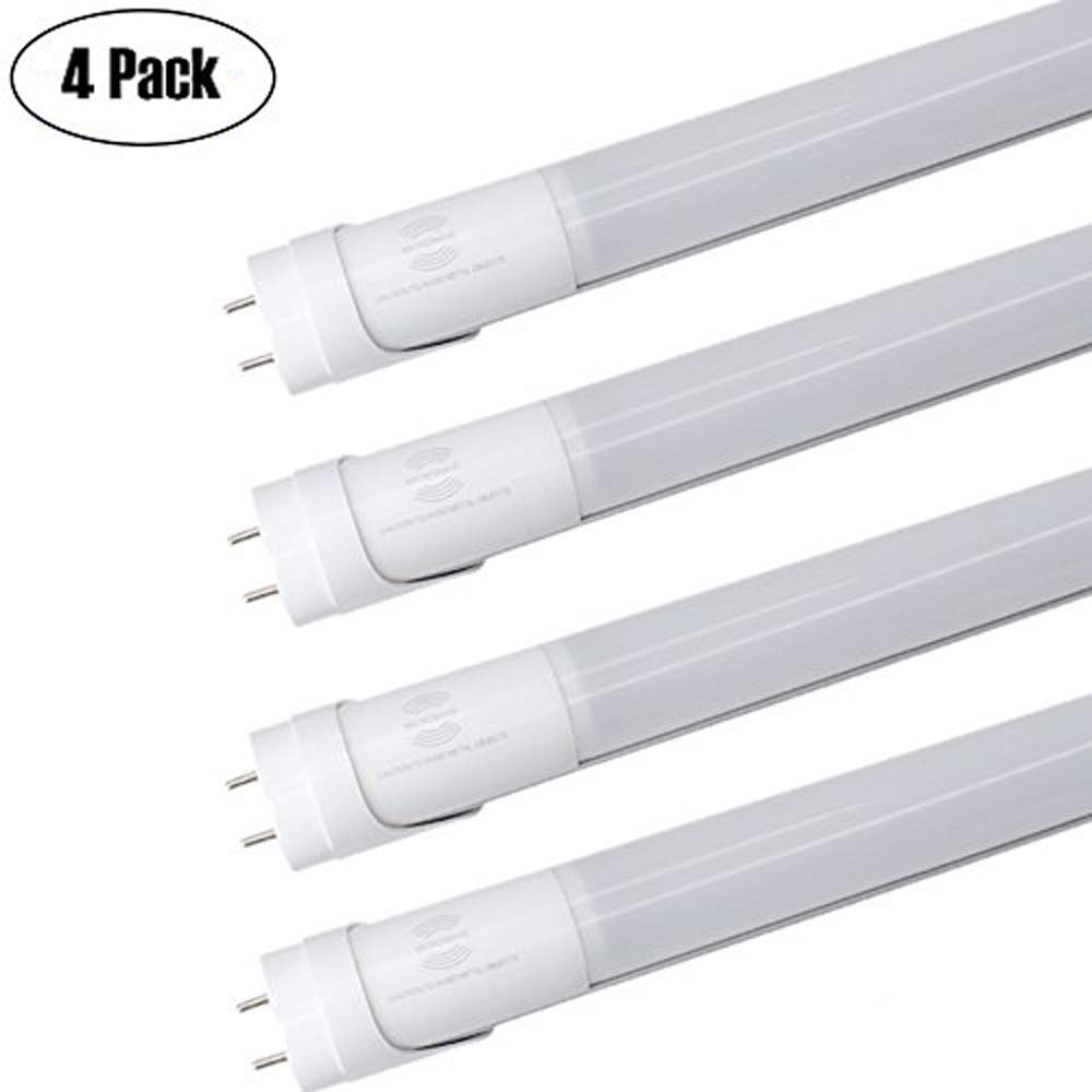 LightingWill T8 LED Tube Light 4Ft with Microwave Radar Motion Sensor, CRI90 18W Daylight 5500K-6000K, G13 Lighting Fixture, Dual-end Powered, Frosted Milky Cover, 4-Pack