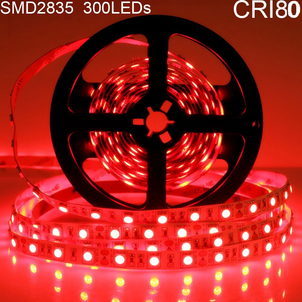 Red/Blue/Yellow/Green DC 12V Dimmable SMD2835-300 Flexible LED Strips 60 LEDs Per Meter 8mm Width LED Tape Light